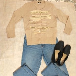 JCrew cardigan beige wool cashmere blend size S